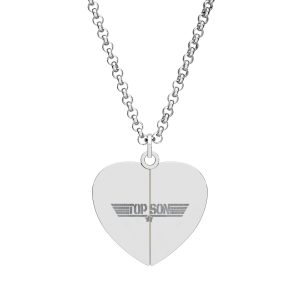 top son heart necklace — engravable split locket with surprise pendant