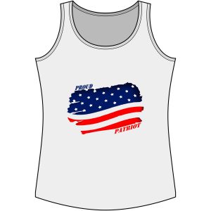 patriotic women's tank top — "proud patriot" american flag graphic